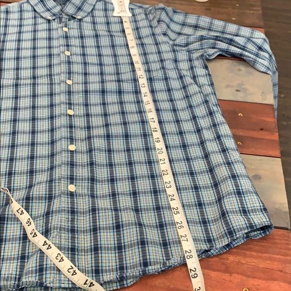 Chaps Blue Button Down Shirt - Picture 6 of 8